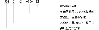 RDP2-J3型恒功率電伴熱帶型號(hào)M稱